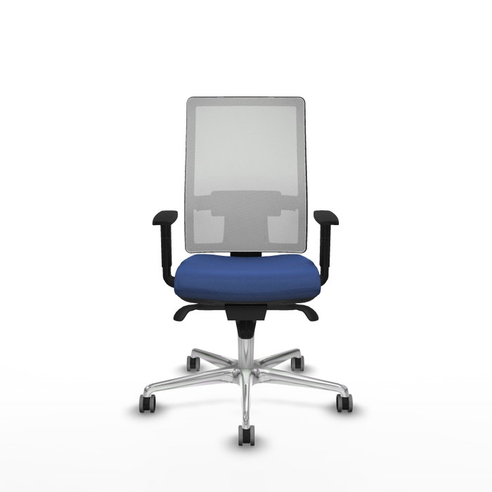 PIQUERAS Y CRESPO Silla de oficina Horna con mecanismo Sincro, Azul marino y Blanco