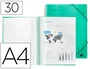 Liderpapel Carpeta escaparate con espiral verde con 30 fundas DIN A4