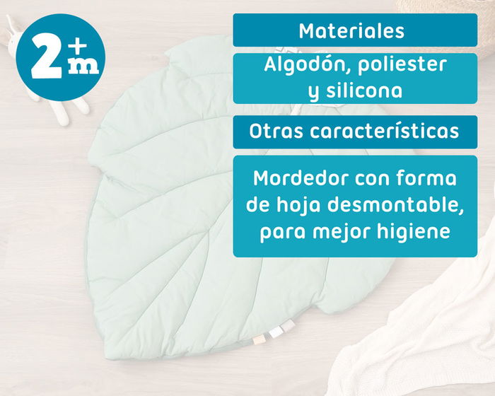 KioKids Mantita de Actividades de Algodón en Forma de Hoja para Bebés +2 Meses