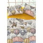 AUCUNE Juego de cama Mostaza 100% algodón reforzado con funda nórdica y 2 fundas de almohada