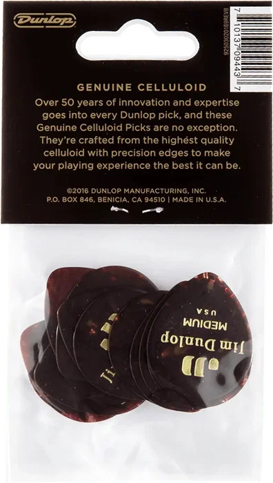 Dunlop Pack 12 Púas Genuine Celluloid Teardrop Medium