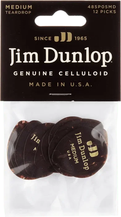 Dunlop Pack 12 Púas Genuine Celluloid Teardrop Medium