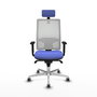 PIQUERAS Y CRESPO Silla de oficina Horna con Mecanismo Sincro Azul claro y Blanco