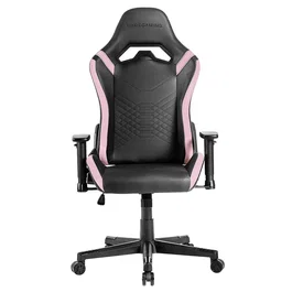 Mars Gaming Silla Gaming MGC-PRO Ergonómica con Cuero PU, Reclinable 135°, Brazos 2D, Cojines Lumbar y Cervical Soft-Touch, Base Acero - Negro con Rosa