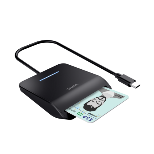 Trust Primo Lector de Tarjetas Inteligentes y DNI USB Tipo C Negro