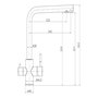 Verhal Grifo Monomando para Cocina con Caño Alto de 36 cm y Kit para Ósmosis, Acero Inoxidable Cepillado, 3 Vías