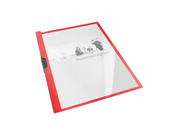 Esselte Carpeta Clipfiles con pinza lateral de metal, PVC, DIN A4, Rojo