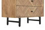 DKD Home Decor Chifonier Moderno Marron Claro 5 Cajones Acacia y Metal 80 x 40 x 115 cm
