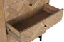 DKD Home Decor Chifonier Moderno Marron Claro 5 Cajones Acacia y Metal 80 x 40 x 115 cm