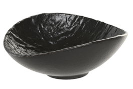 DKD Home Decor Set de 6 Platos Hondos de Porcelana Negro con Relieve HORECA BLACK