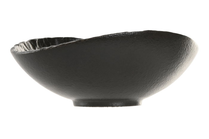DKD Home Decor Set de 6 Platos Hondos de Porcelana Negro con Relieve HORECA BLACK