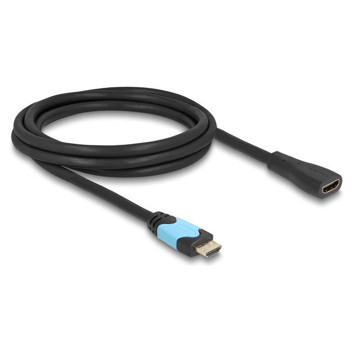 DELOCK Alargador/Extensión HDMI 2.1 Cable 2m, 8K 60Hz 4K 120Hz HDR, 48 Gbps, Alta Velocidad, Ethernet, ARC, eARC, Compatible con Dolby Vision