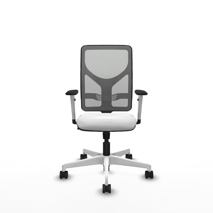 PIQUERAS Y CRESPO Silla de oficina Motilla con mecanismo Sincro, Blanco y Gris