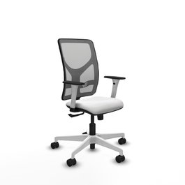 PIQUERAS Y CRESPO Silla de oficina Motilla con mecanismo Sincro, Blanco y Gris