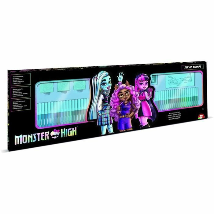 Multiprint Caja para colorear Monster High con 60 rotuladores y 4 sellos Multiprint Caja para colorear Monster High con 60 rotuladores y 4 sellos
