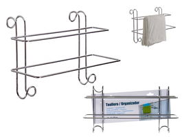 Arte Regal Soporte Puerta Toallero Doble 14 cm x 20 cm x 39 cm Plata (Set de 6)