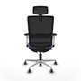 PIQUERAS Y CRESPO Silla de oficina Haches con mecanismo Sincro/Traslack, Azul claro y Negro