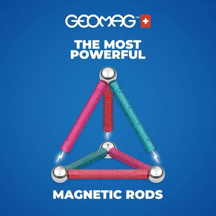 Geomag Purpurina Ecofriendly 35 uds con Barras, Esferas y Paneles de Plástico Reciclado