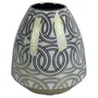 DKD Home Decor Jarrón de Porcelana Cromado Blanco y Dorado Fana