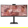 AOC CU34E4CW - Monitor Curvo 34" UWQHD (3440x1440) 1500R, Panel VA, 120Hz, 4ms, HDR10, Altavoces, Cámara Web, USB-C 90W, KVM, HDMI/DP