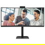 AOC CU34E4CW - Monitor Curvo 34" UWQHD (3440x1440) 1500R, Panel VA, 120Hz, 4ms, HDR10, Altavoces, Cámara Web, USB-C 90W, KVM, HDMI/DP