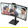 AOC CU34E4CW - Monitor Curvo 34" UWQHD (3440x1440) 1500R, Panel VA, 120Hz, 4ms, HDR10, Altavoces, Cámara Web, USB-C 90W, KVM, HDMI/DP