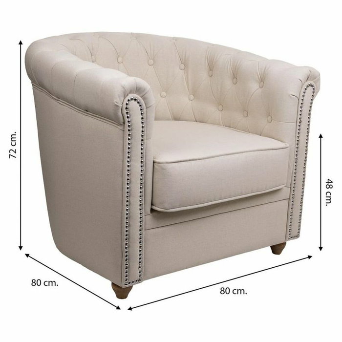 Sillón Alexandra House Living Beige 80 x 72 x 80 cm Tapizado Sillón Alexandra House Living Beige 80 x 72 x 80 cm Tapizado