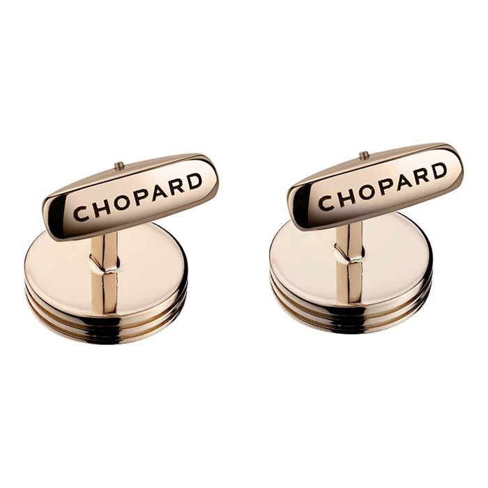 Chopard Gemelos Classic redondos en oro rosa con cristal verde Chopard Gemelos Classic redondos en oro rosa con cristal verde