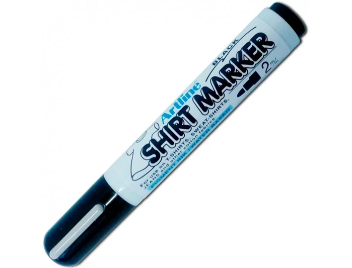 Artline EKT-2 Rotulador para Camisetas y Ropa, Negro, Punta Redonda 2 mm