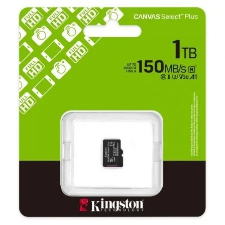 Kingston SDCS3/1TB Tarjeta de Memoria microSDXC 1TB Clase 10 U3 V30 A1 Velocidad de Lectura 150MB/s