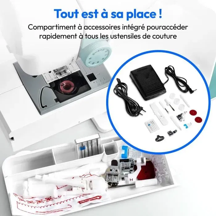 Medion Máquina de coser digital MED4061275230482 SD 36 38W 270 puntadas 700 rpm LED Turquesa