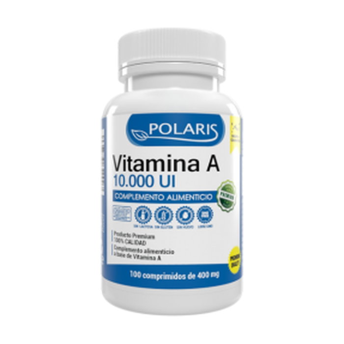 Polaris Vitamina A 10.000 UI 100 Comprimidos Complemento Alimenticio para Visión y Cabello Polaris Vitamina A 10.000 UI 100 Comprimidos Complemento Alimenticio para Visión y Cabello