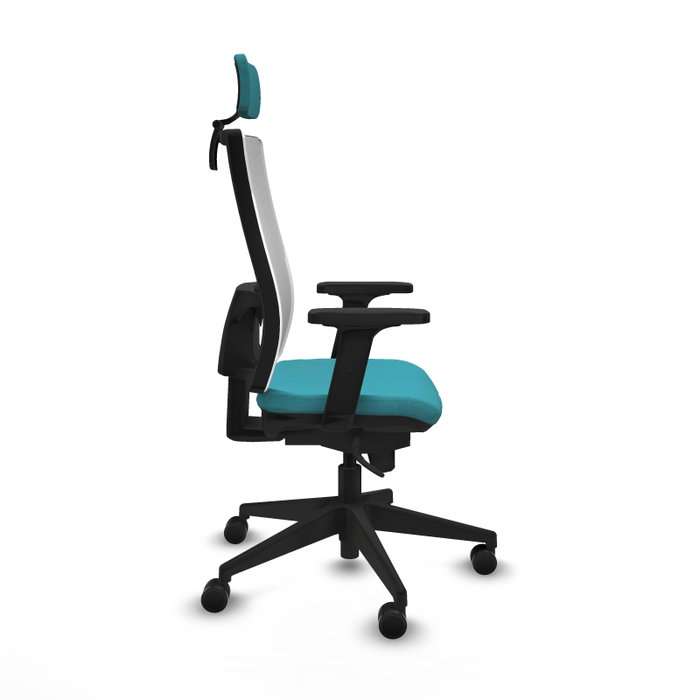 PIQUERAS Y CRESPO Silla de oficina Horna con mecanismo Sincro, Turquesa y Blanco PIQUERAS Y CRESPO Silla de oficina Horna con mecanismo Sincro, Turquesa y Blanco