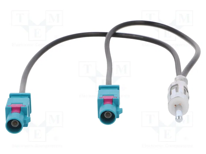 PER.PIC. Cable coaxial con enchufe DIN y 2 tomas Fakra recto