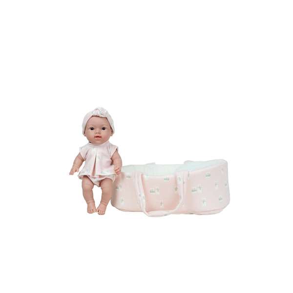 Muñecas Arias - Muñeca Elegance de vinilo Dudi rosa 26 cm con capazo