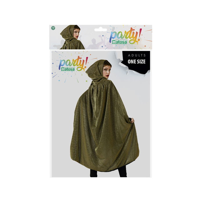 Atosa Capa Reversible de 1.20 m con Capucha, Negro con Dorado para Adulto