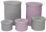 DKD Home Decor Set de 5 Cestos de Almacenaje Rosa y Gris