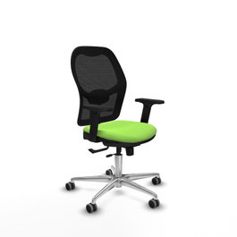 PIQUERAS Y CRESPO Silla de oficina Jorquera con mecanismo Sincro/Traslack color Pistacho y Negro