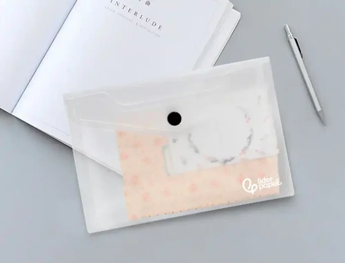 Liderpapel Carpeta dossier con broche DIN A6 transparente