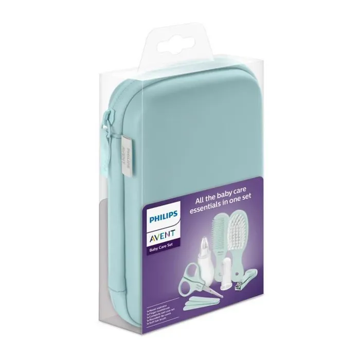 Avent Kit de cuidado para bebés: cortaúñas, tijeras, 3 limas, peine, cepillo para el pelo, aspirador nasal y cepillo de dientes