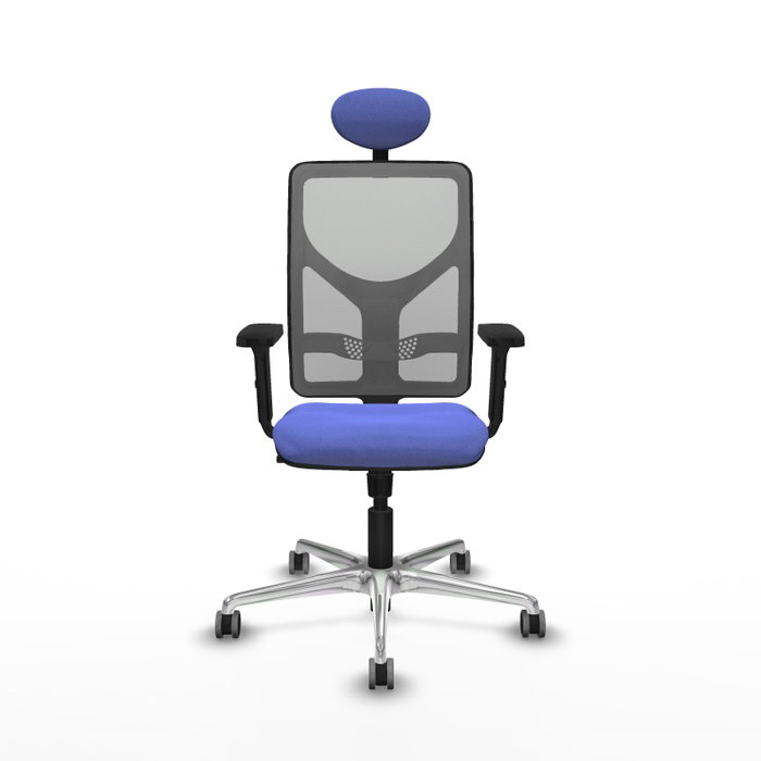 PIQUERAS Y CRESPO Silla de oficina Motilla con mecanismo Sincro, Azul claro y Gris