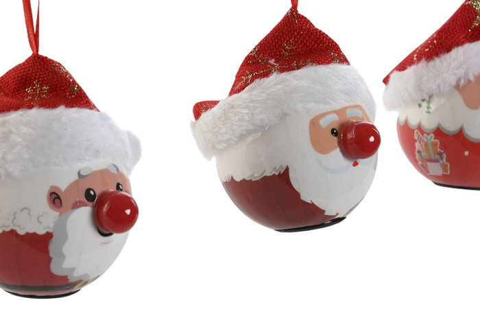 DKD Home Decor Bola Decoración Navidad Fantasía Papá Noel Led Pvc Marrón Rojo 8 x 16 x 11 cm (6 Unidades) DKD Home Decor Bola Decoración Navidad Fantasía Papá Noel Led Pvc Marrón Rojo 8 x 16 x 11 cm (6 Unidades)