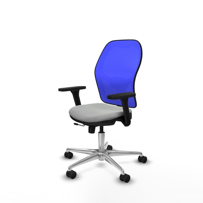 PIQUERAS Y CRESPO Silla de oficina Jorquera con mecanismo Sincro/Traslack, Gris claro y Azul PIQUERAS Y CRESPO Silla de oficina Jorquera con mecanismo Sincro/Traslack, Gris claro y Azul