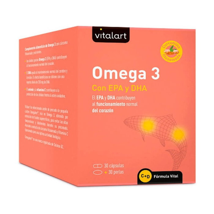 Vitalart Omega 3 Epa+Dha 30 Cápsulas + 30 Perlas | Ayuda al Corazón y Protección Celular Vitalart Omega 3 Epa+Dha 30 Cápsulas + 30 Perlas | Ayuda al Corazón y Protección Celular