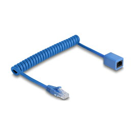 DeLOCK 90364 Prolongador Ethernet Espiral Cat.6 U/UTP Azul