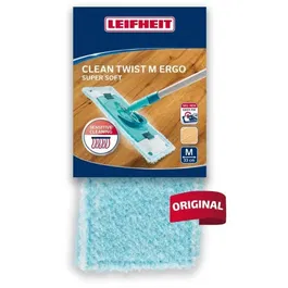 Leifheit 52122 Funda de limpieza de repuesto Clean Twist M Ergo super soft para fregona plana, ideal para suelos frágiles como parquet y laminado, 33 cm