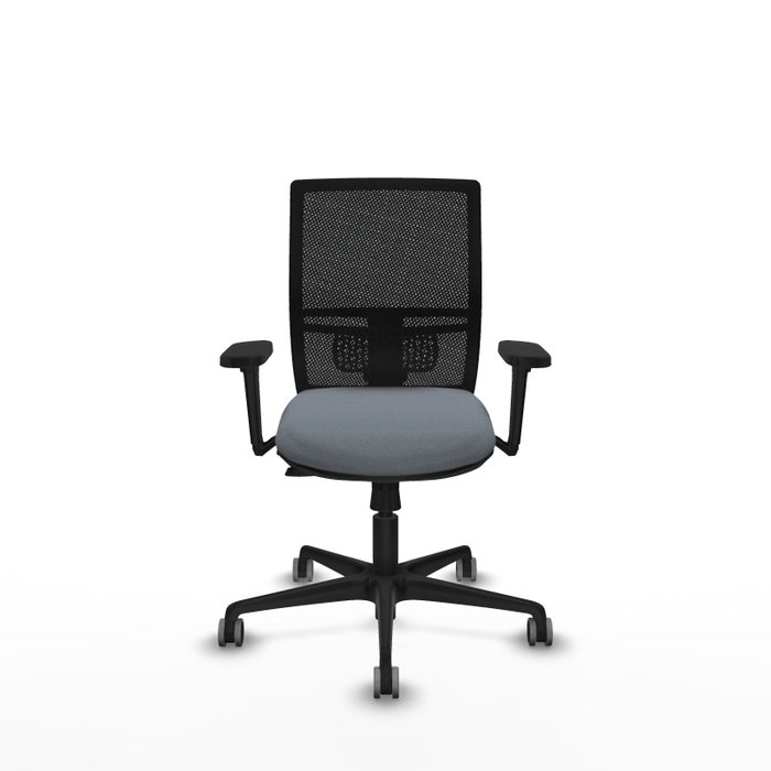 PIQUERAS Y CRESPO Silla de oficina Yunquera con mecanismo Sincro/Traslack, Gris y Negro