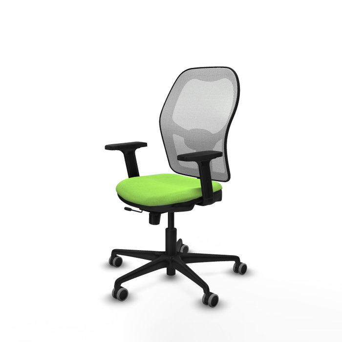 PIQUERAS Y CRESPO Silla de oficina Jorquera con mecanismo Sincro/Traslack, Pistacho y Blanco