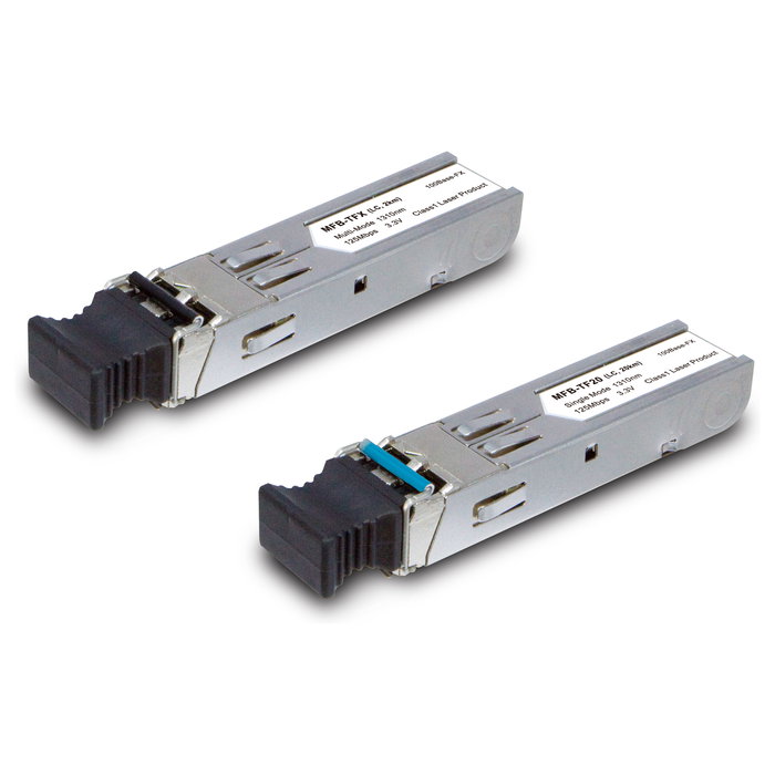 Planet MFB-F20 Transceptor SFP 100Base-FX, Fibra Óptica 100 Mbit/s, 1310nm, Distancia 20KM, Metálico