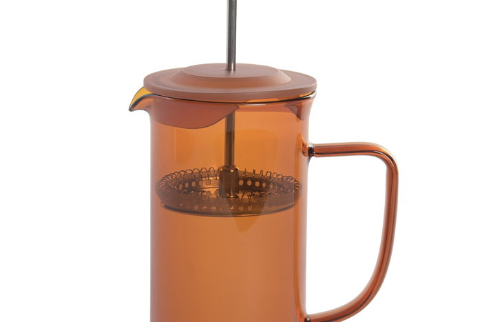 DKD Home Decor Cafetera Basicos Ambar 350ml Inox Borosilicato 7x15.5x11cm